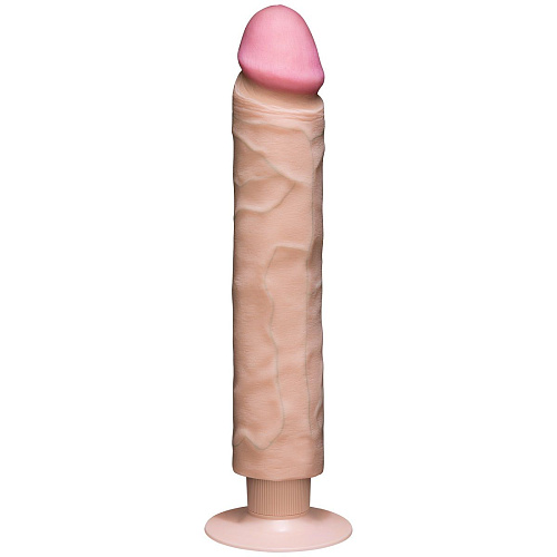 Телесный вибратор-реалистик Doc Johnson The Realistic Cock ULTRASKYN Without Balls Vibrating 10” 1160-31-BX (29,2 см)