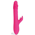 Розовый вибратор с клиторальным стимулятором Chisa Thrusting Rabbit CN-611041206 (25,3 см)