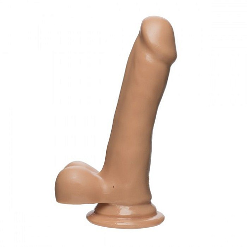 Телесный гладкий фаллоимитатор с мошонкой Doc Johnson Slim D FIRMSKYN 6 with Balls 1705-49-CD (16,51 см)