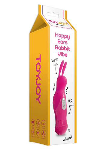 Розовый вибромассажёр Toy Joy HAPPY EARS RABBIT VIBE 3006010140