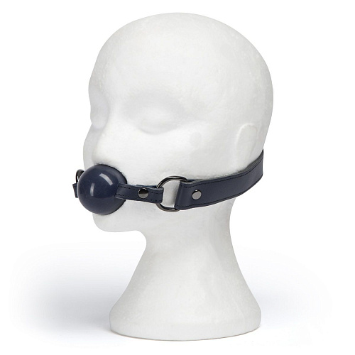 Тёмно-синий кляп-шар на кожаных ремешках Fifty Shades of Grey DARKER LIMITED COLLECTION BALL GAG FS-65098