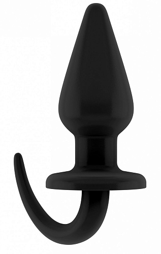 Чёрная анальная пробка с гибкой ручкой Shots Media BV SONO №9 SON009BLK