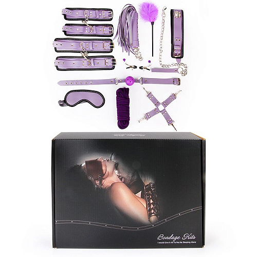 Большой фиолетовый набор БДСМ-аксессуаров Bior toys NTB-80491
