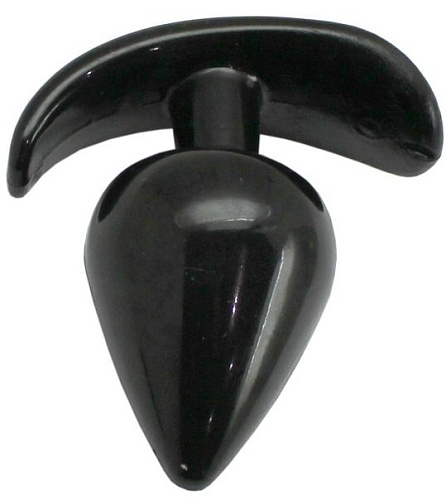 Чёрная анальная пробка с широким основанием Eroticon 31047 (6,5 см)