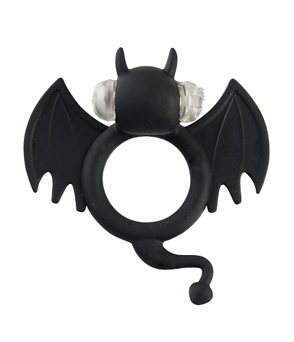 Чёрная вибронасадка на пенис Shots Media BV Bad Bat SLI001