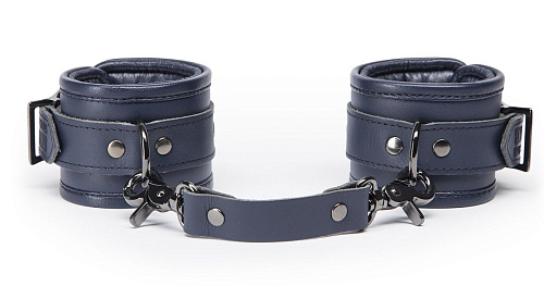 Тёмно-синие кожаные наручи Fifty Shades of Grey DARKER LIMITED COLLECTION WRIST CUFF FS-65093