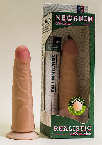 Реалистичный фаллоимитатор телесного цвета на присоске из неоскин LOVETOY (А-Полимер) 812206 (17,5 см)