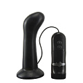 Чёрная анальная пробка с 4 режимами вибрации Seven Creations E4 CURVE HEAD 15-101BLK BCD GP (11 см)