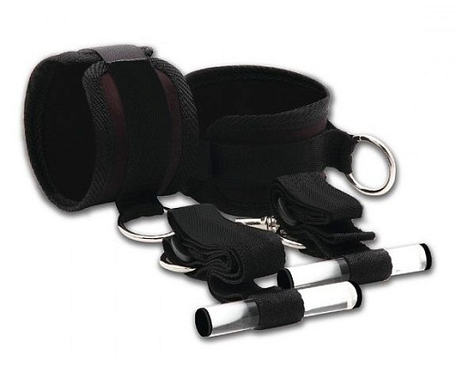 Чёрные фиксаторы с креплением к двери Lux Fetish LF1324