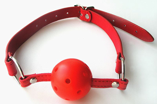 Красный пластиковый кляп-шарик Bior toys Ball Gag MLF-90081-3