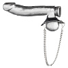 Чёрная утяжка для мошонки из искусственной кожи с цепочками BlueLine PARACHUTE BALL STRETCHER BLM1726