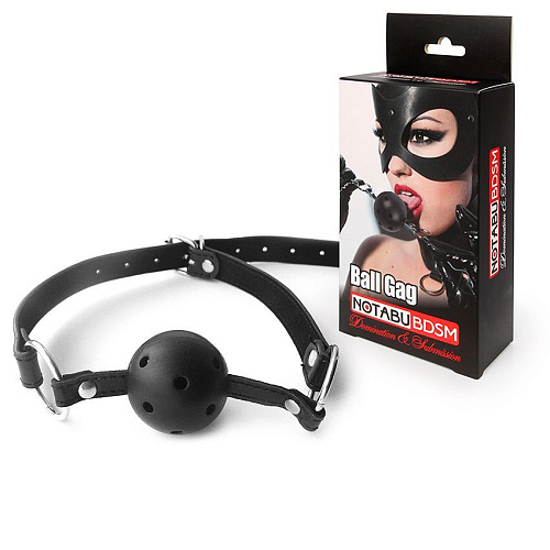 Чёрный пластиковый кляп-шарик Bior toys Ball Gag MLF-90081-1