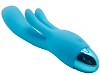 Голубой вибратор с клиторальным отростком Howells INDULGENCE Rechargeable Frolic Bunny 174216blue (18,7 см)