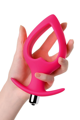 Розовая анальная вибровтулка в форме сердца POPO Pleasure 731337 (17 см)