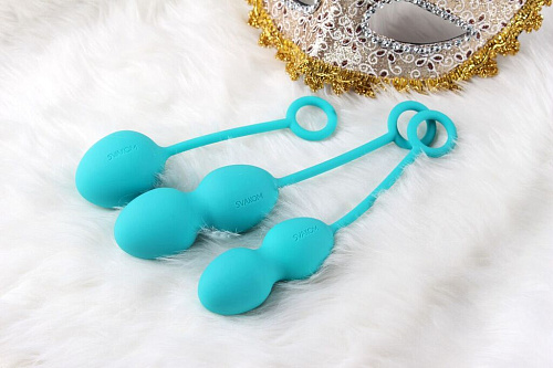 Набор зелёных вагинальных шариков со смещённым центром тяжести мятного цвета Svakom Nova Ball SSYB-GRN