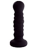 Чёрная рельефная пробка Dream Toys MENZSTUFF RIBBED PROBE 20921 (21 см)