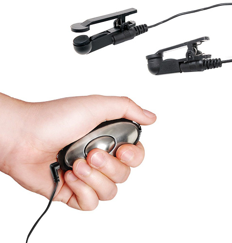 Чёрные электрические зажимы для сосков Pipedream Shock Therapy Nipple Clamps PD3723-02