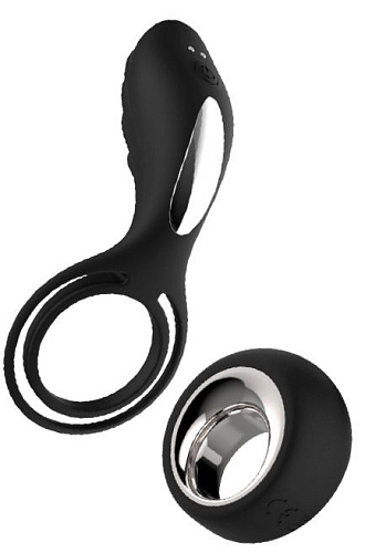 Чёрное эрекционное виброкольцо Dream Toys OKEANOS REMOTE 21623