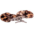 Металлические наручники, обшитые леопардовым мехом Gopaldas E0014C20PGAC