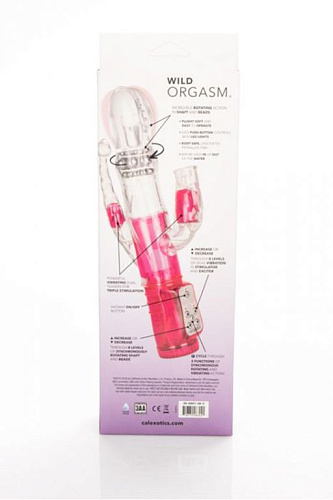 Розовый вибромассажёр с 2 дополнительными отростками California Exotic Novelties Wild Orgasm SE-0661-30-3