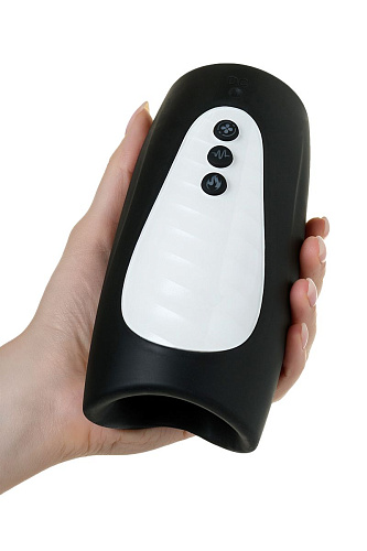 Вибромастурбатор чёрного цвета D-PENG Aircraft Cup D-PENG DP-18001