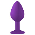 Средняя фиолетовая анальная пробка с прозрачным кристаллом Lola toys Emotions Cutie Medium 4012-06Lola (8,5 см)