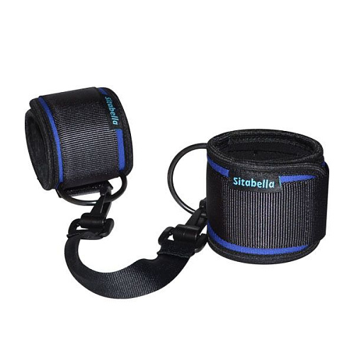 Сине-черные неопреновые оковы на ноги Sitabella 7072-5