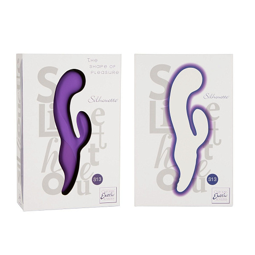 Фиолетовый вибромассажёр с клиторальным стимулятором California Exotic Novelties Silhouette S13 SE-4592-30-3 (19,8 см)