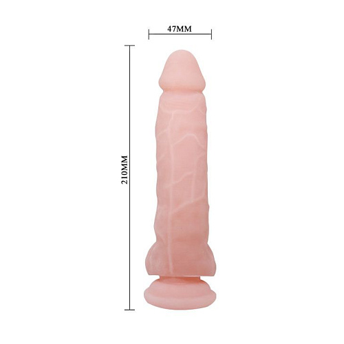 Телесный фаллоимитатор с присоской Baile Super Dildo BW-008087N (21 см)