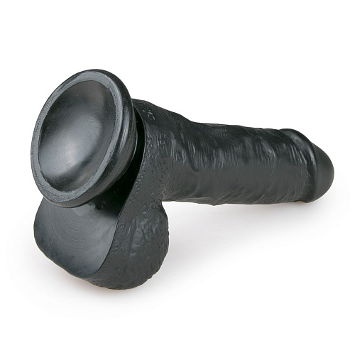 Чёрный фаллоимитатор EDC Wholesale Realistic Dildo ET170BLK (17,5 см)