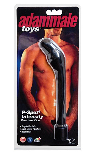 Чёрный массажёр простаты Topco Sales Adam Male Toys P-Spot Intensity 1484069 (20 см)