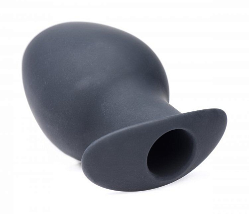 Большая чёрная анальная пробка XR Brands Ass Goblet Silicone Hollow Anal Plug Large AF981-Large (11,18 см)