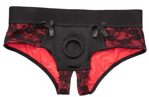 Трусики с доступом и съёмной насадкой California Exotic Novelties Crotchless Pegging Panty Set SE-2712-56-3 (рамер S-M)
