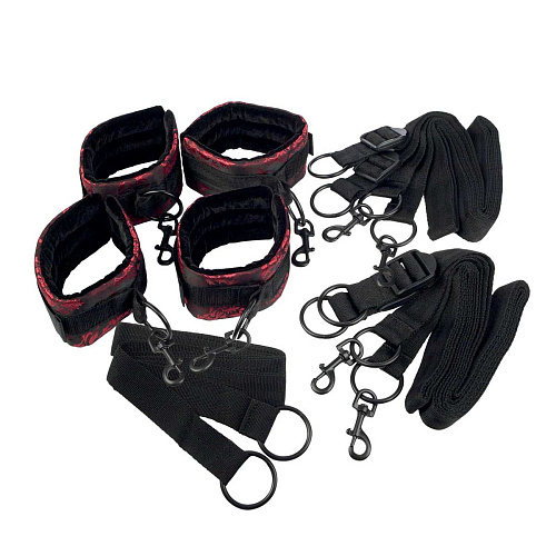 Атласный комплект бондажа Scandal Bed Restraint California Exotic Novelties SE-2712-65-3
