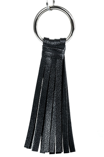 Чёрно-серебристые зажимы для сосков с кисточками ToyFa Theatre 705011