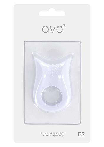 Белое эрекционное кольцо с вибрацией OVO B2 WHITE