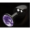 Графитовая анальная пробка с фиолетовым кристаллом Пикантные штучки DPBP041LPUR (8,5 см)