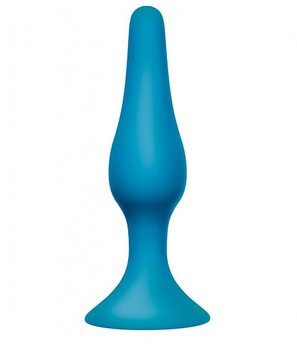 Бирюзовая анальная пробка Lola toys Slim Anal Plug Large 4205-05Lola (12,5 см)