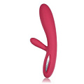 Винно-красный вибратор с клиторальным стимулятором и с уникальной функцией подогрева Svakom Lester SLDV-01-03