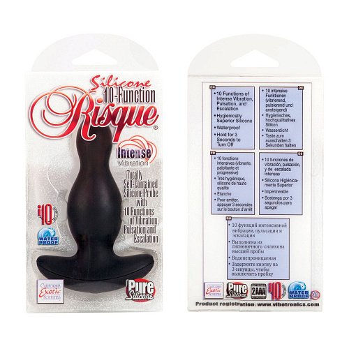 Чёрная анальная пробка с 10 функциями вибрации California Exotic Novelties SE-0393-15-3 (10,25 см)