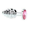 Фигурная анальная пробка с розовым стразом 4sexdreaM 47149 (7,6 см)