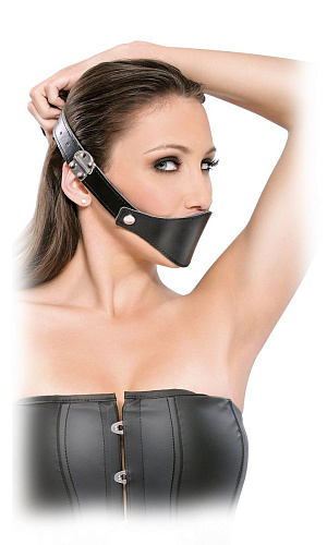 Чёрный кожаный кляп «три-в-одном» Pipedream Interchangeable gag PD3640-23