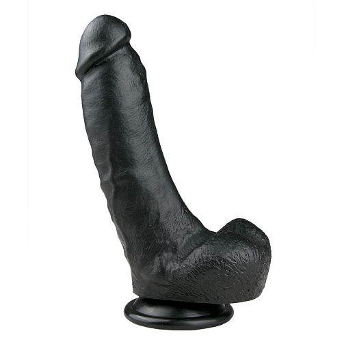 Чёрный фаллоимитатор EDC Wholesale Realistic Dildo ET171BLK (20 см)