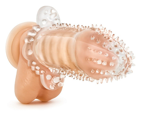 Прозрачная закрытая насадка с шипами Blush Novelties Performance Tickler Sleeve BL-04712 (14 см)