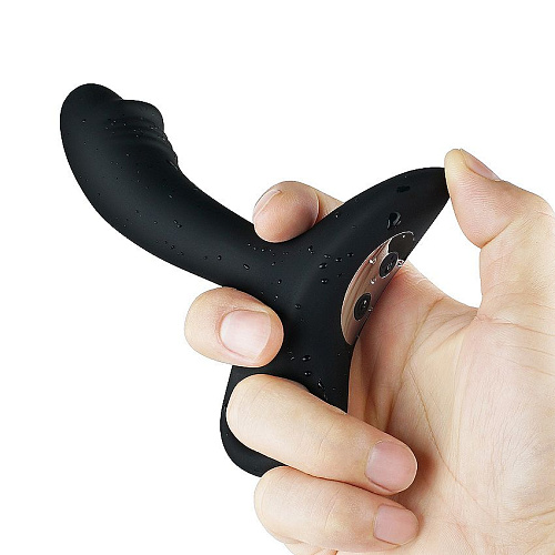 Чёрный силиконовый анальный вибромассажёр Erokay EK-2506