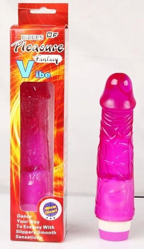 Лиловый вибратор-реалистик с мультискоростной вибрацией Baile BW-001032-0603 (20 см)