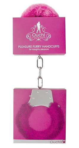 Розовые пушистые наручники Shots Media BV OUCH! Pink OU004PNK