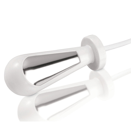 Белый с серебристым анально-вагинальный электростимулятор MyStim Tristan 46320