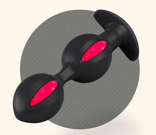 Чёрно-малиновые анальные шарики Fun Factory B Balls Duo 39308 (12,5 см)