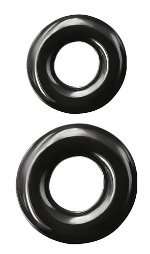 Набор из двух чёрных эрекционных колец NS Novelties Double Stack NSN-1111-73